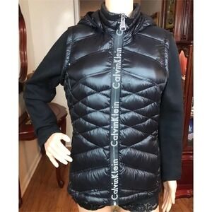 Calvin Klein black down jacket SZ. Med.